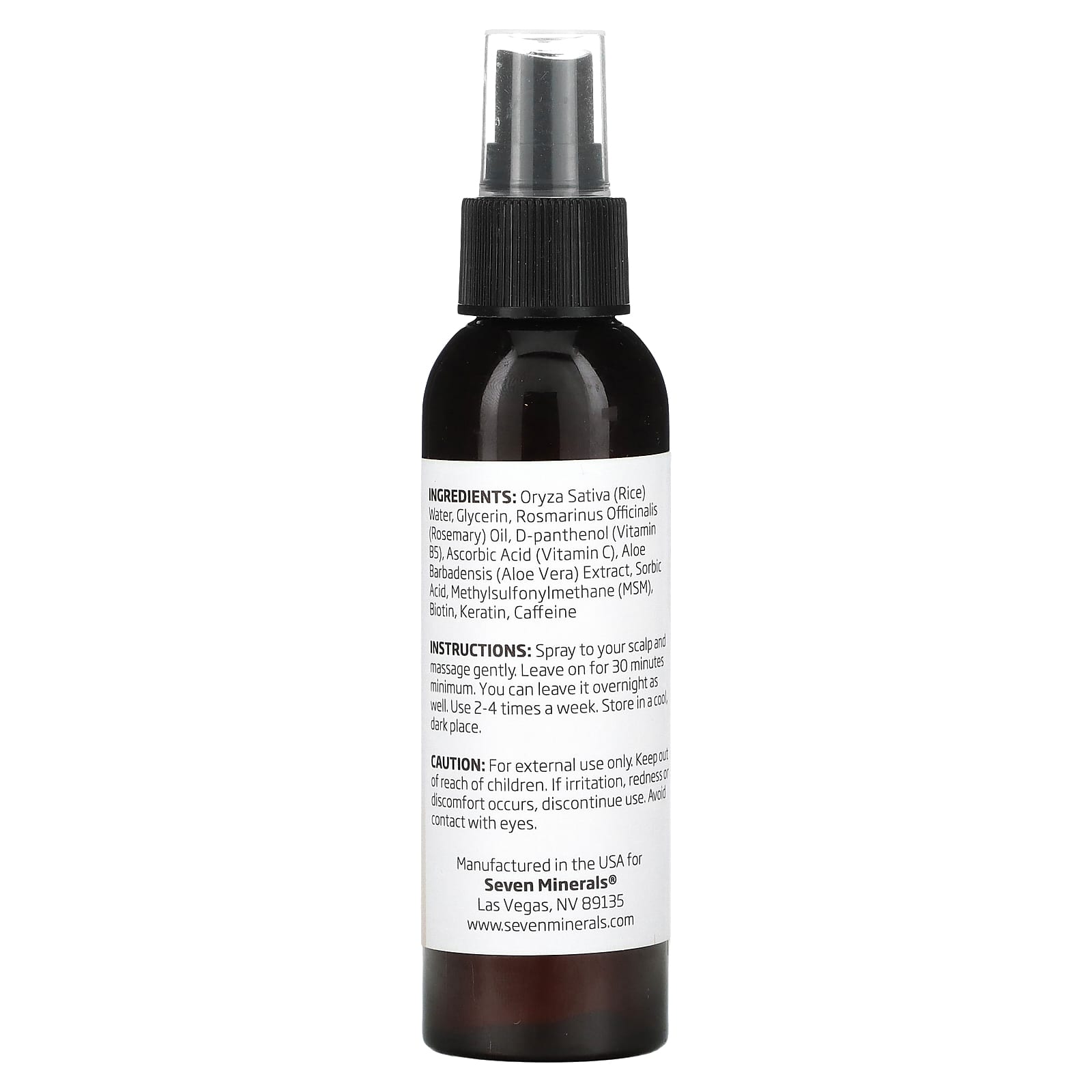 Seven Minerals, Rice Water Hair Spray, 4 fl oz (120 ml) - Image 2