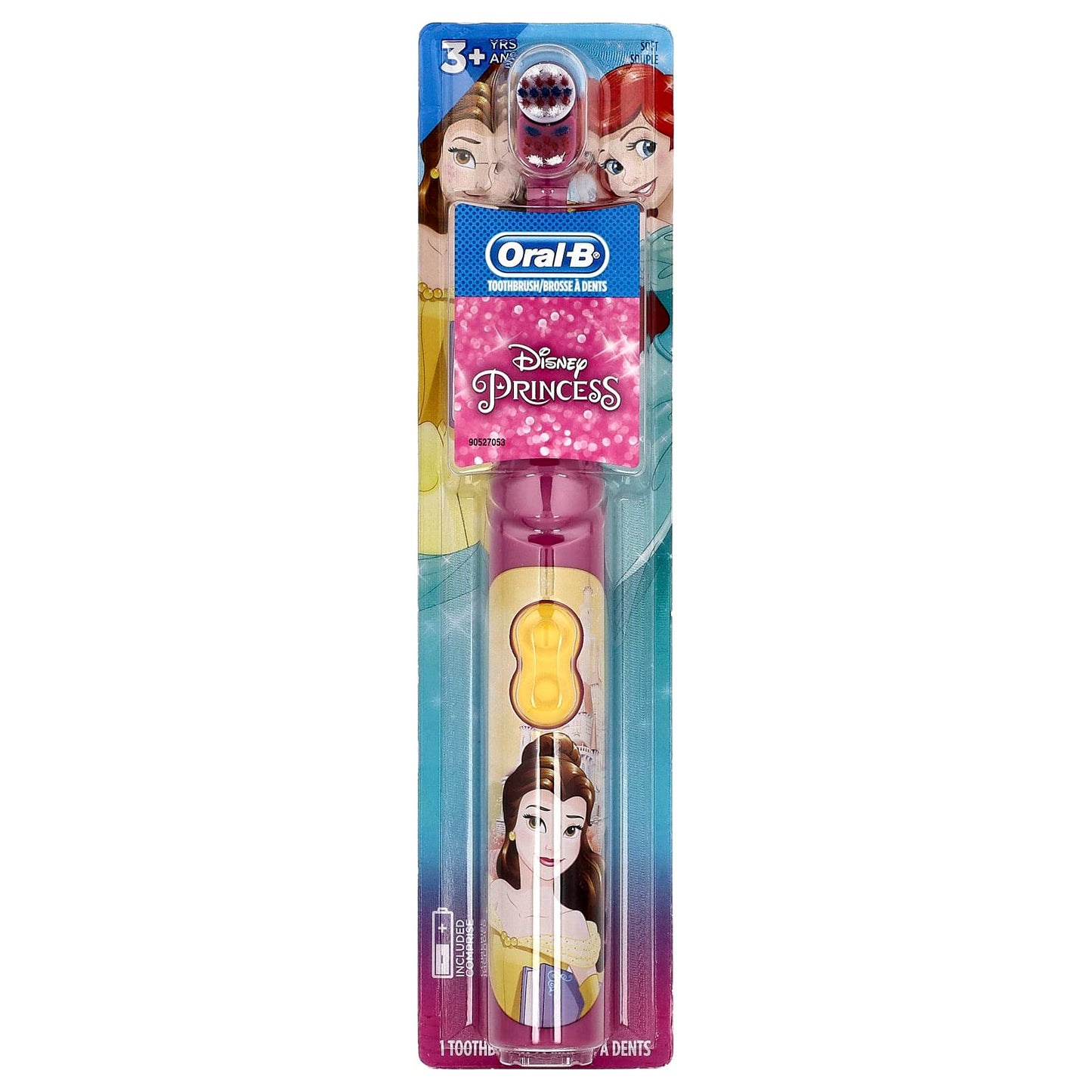Oral-B, Kids, Battery Power Toothbrush, Soft, 3+ Years, Disney Princess, 1 Toothbrush - Image 1