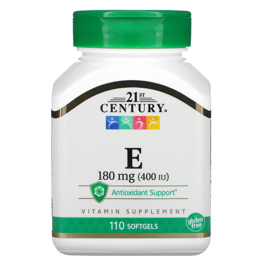 21st Century Vitamin E Supplement, 180 mg, 110 Softgels - Immune Support - Image 1