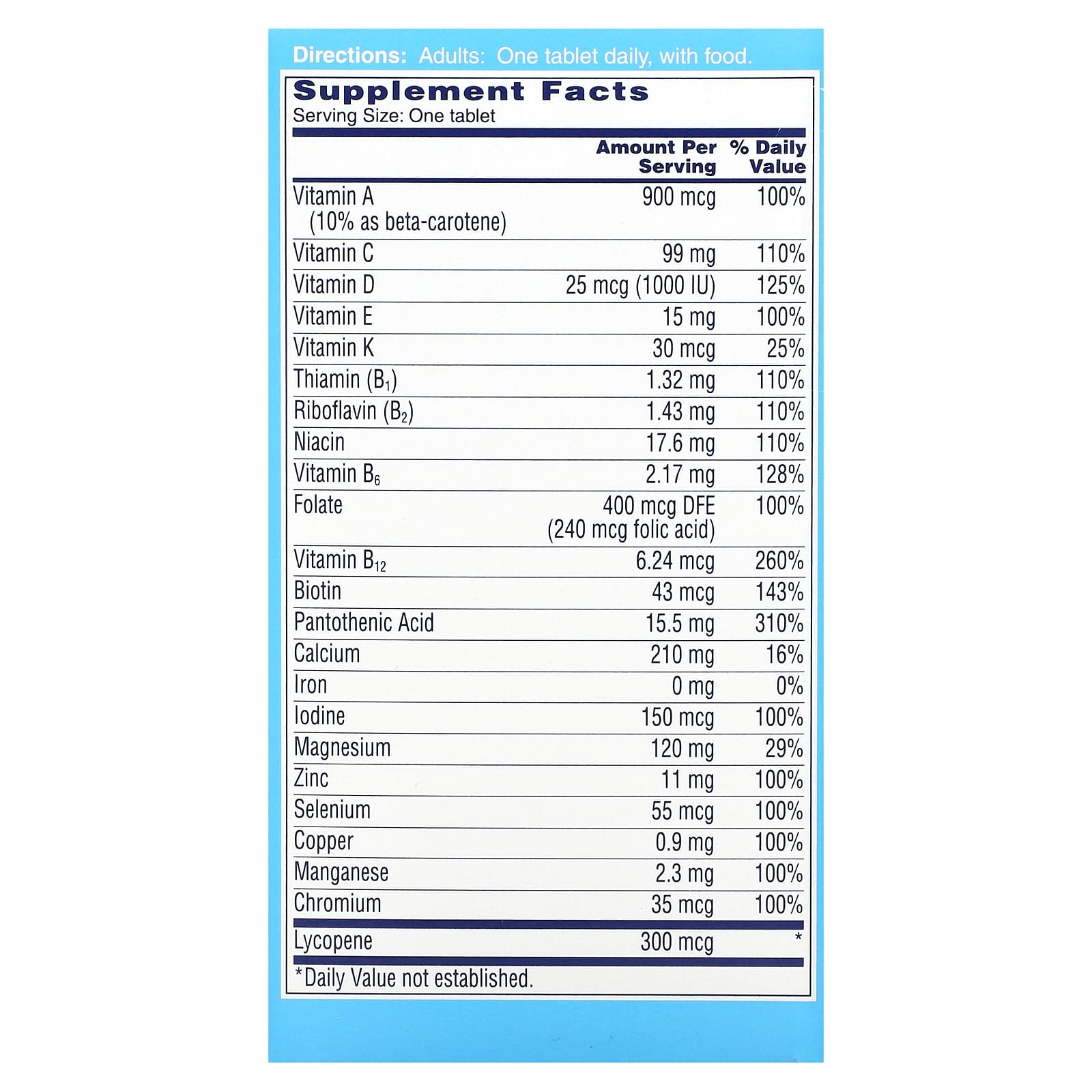 One-A-Day, Men's Complete Multivitamin, 100 Tablets - Image 2