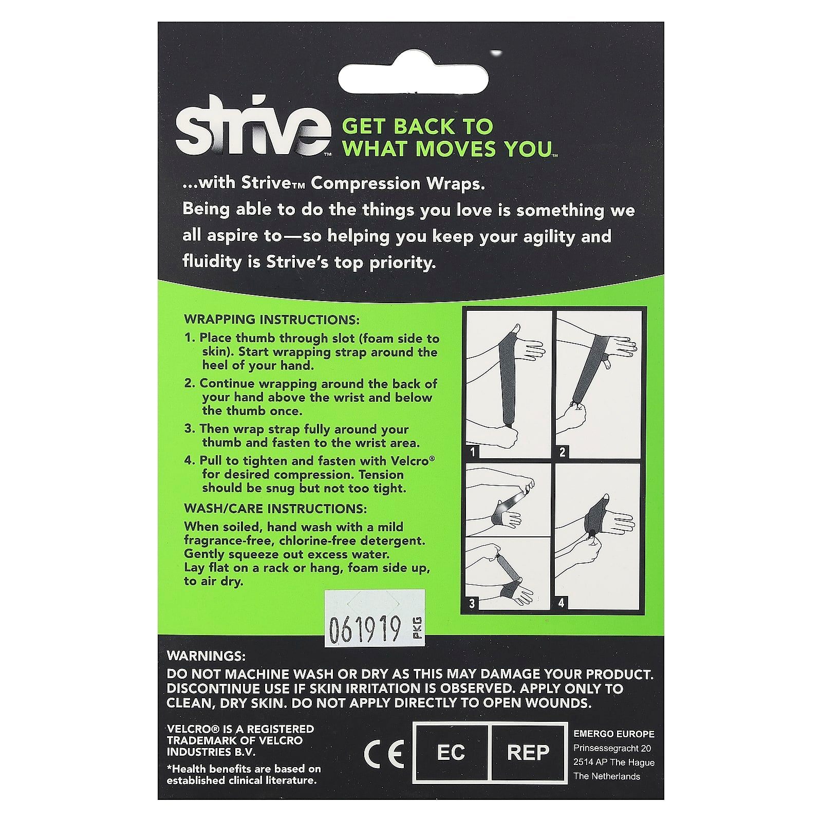 Strive, Left Thumb Compression Wrap, One Size Fits Most, 1 Count - Image 2