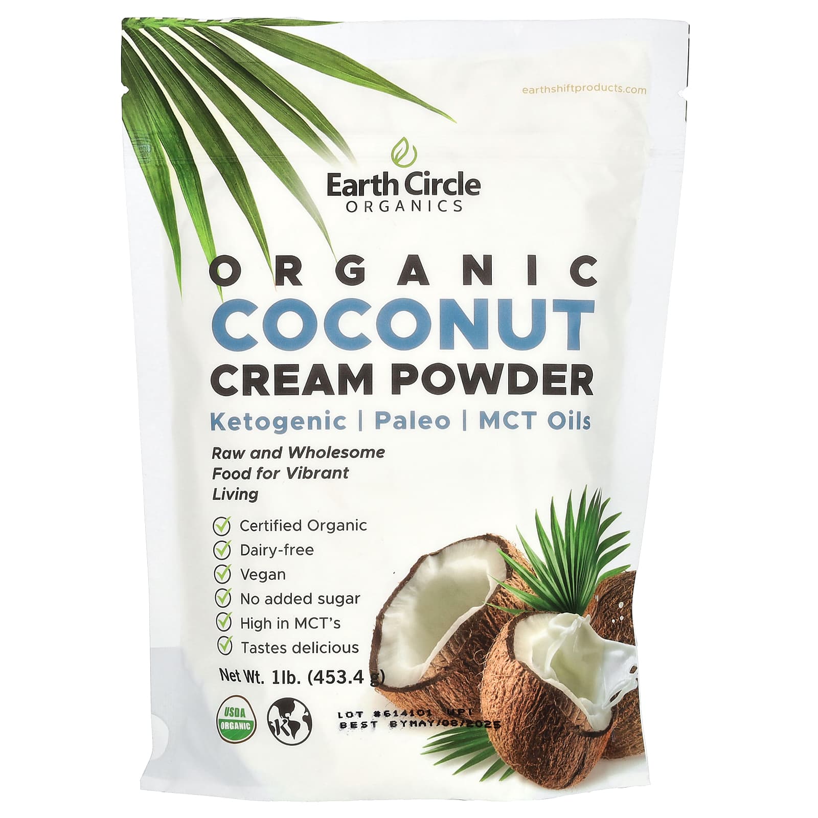 USDA Certified Organic Coconut Cream Powder by Earth Circle Organics - Image 1