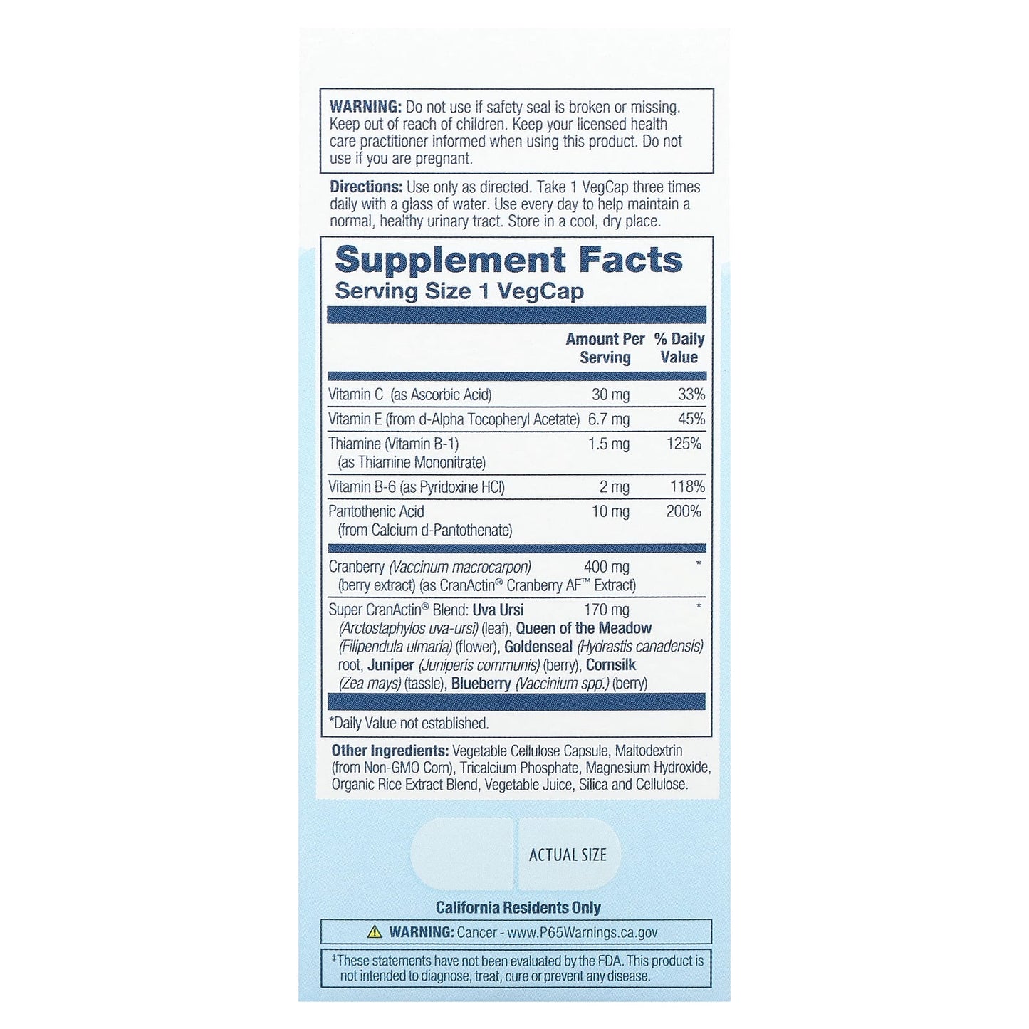 Solaray, Super CranActin with Herbal Support Blend, 400 mg, 60 VegCaps - Image 2