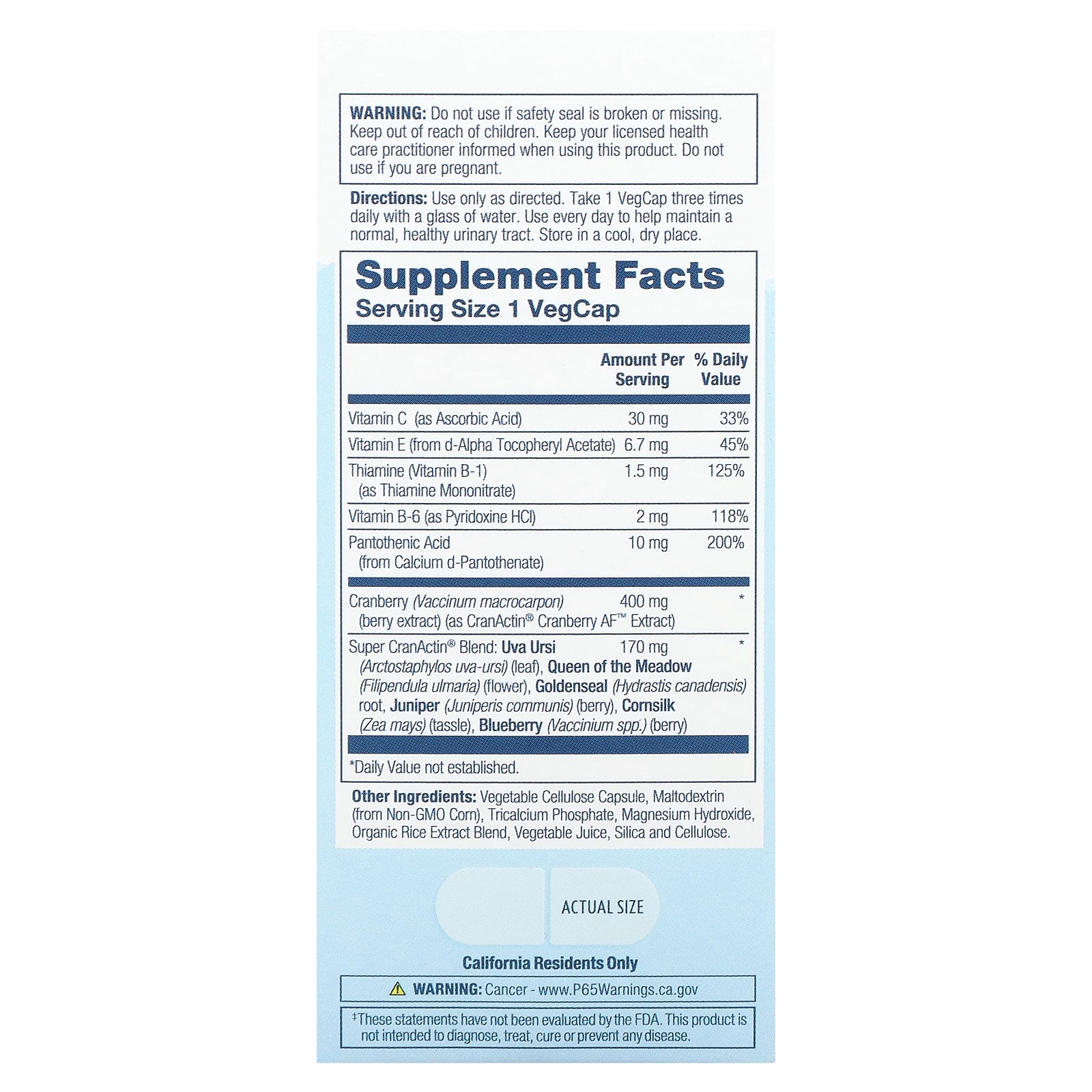 Solaray, Super CranActin with Herbal Support Blend, 400 mg, 60 VegCaps - Image 2
