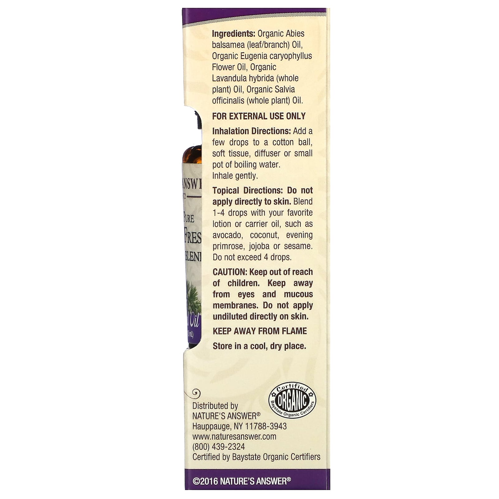 Nature's Answer, 100% Pure Organic Essential Oil Blend, Alpine Fresh, 0.5 fl oz (15 ml) - Image 2