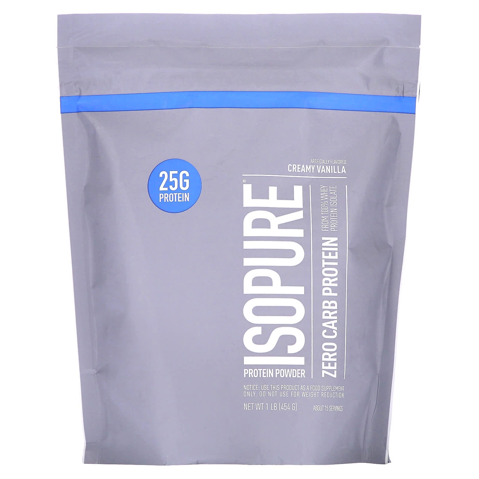 Zero Carb Creamy Vanilla Protein Powder by Isopure - 1 lb - Image 1