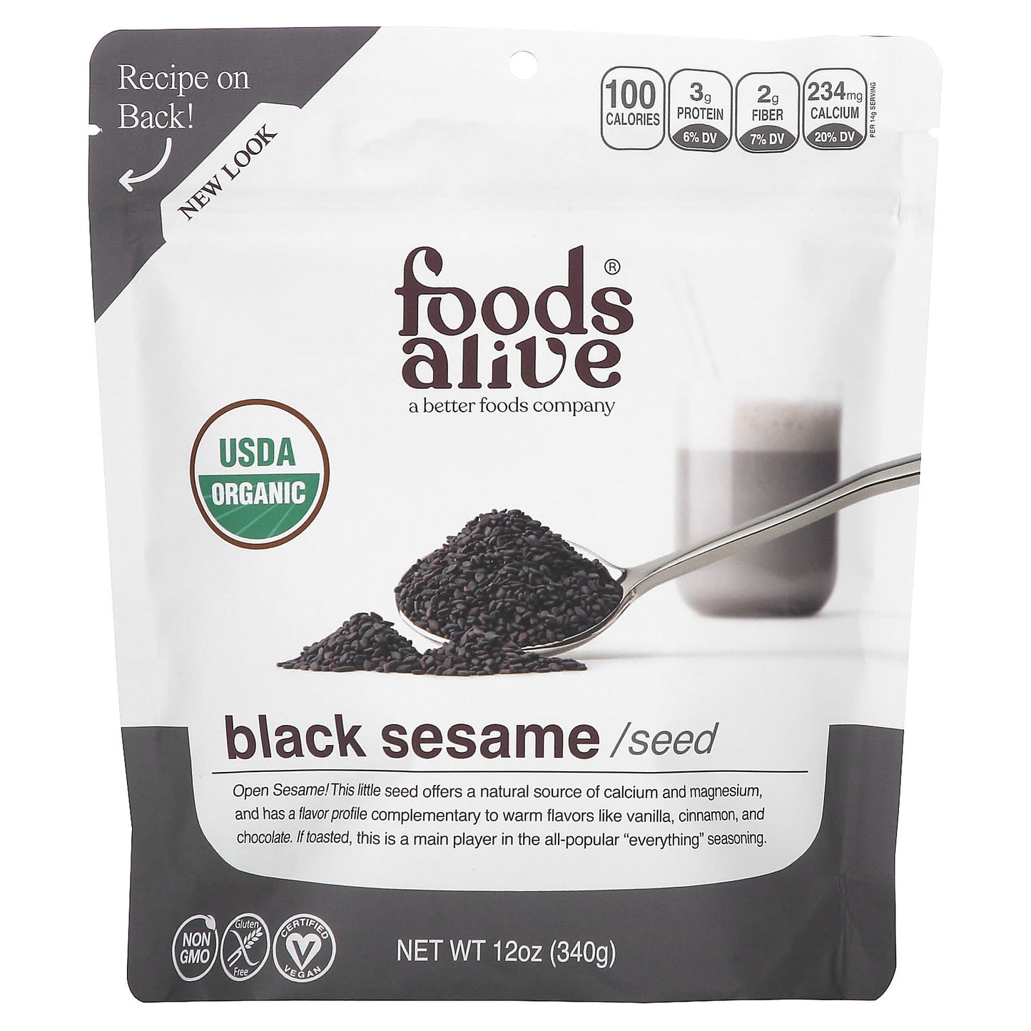 <span>Foods Alive Organic Black Sesame Seeds - 12 oz</span> - Image 1