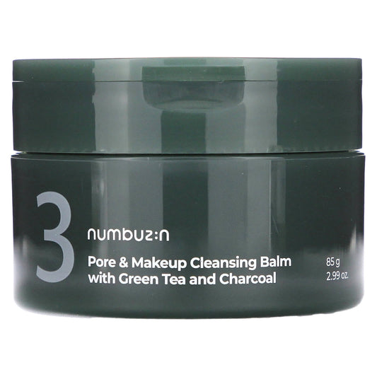 Numbuzin, No.3 Pore & Makeup Cleansing Balm With Green Tea and Charcoal, 2.99 oz (85 g) - Image 1