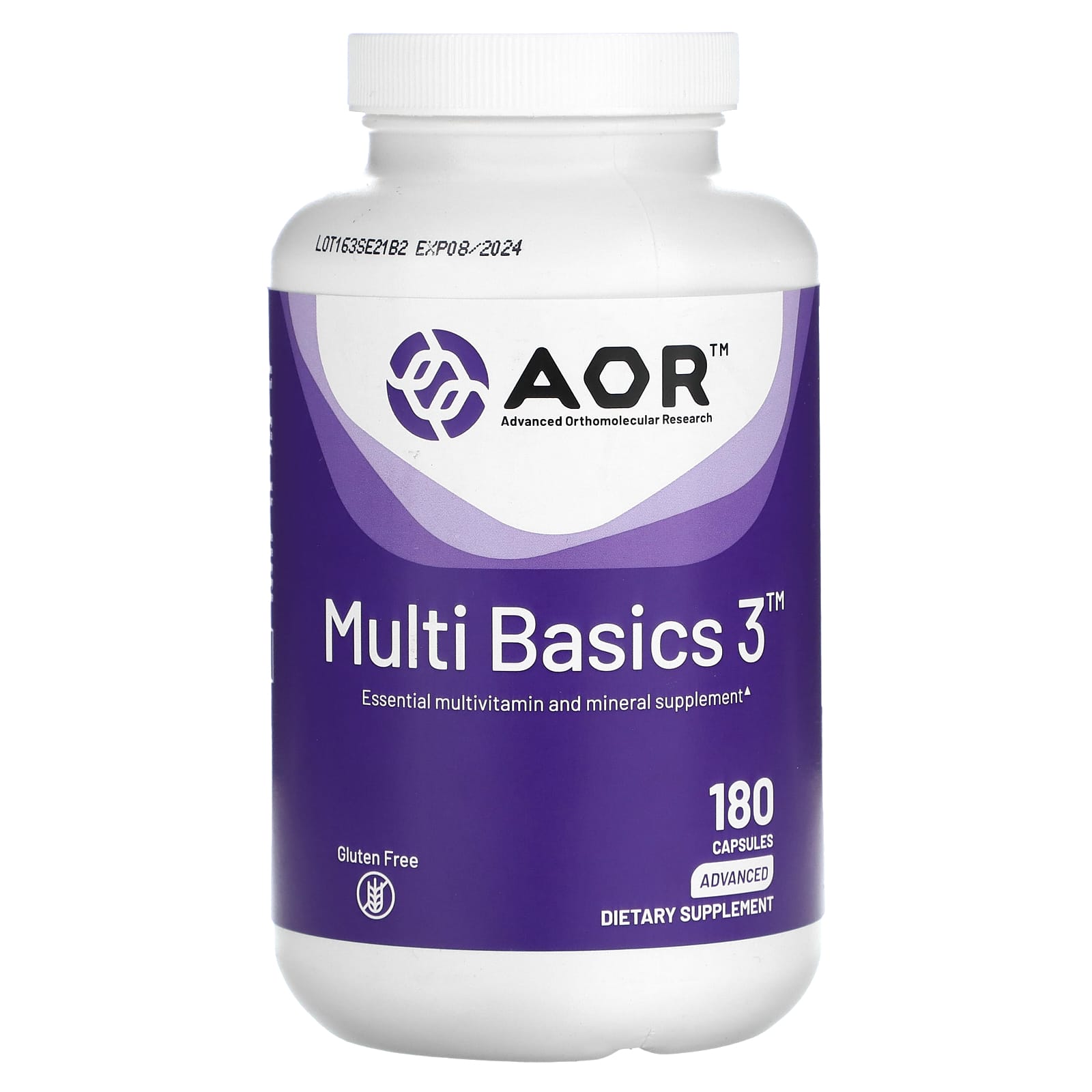 AOR Multi Basics 3 Advanced Multivitamin Capsules 180 Count - Image 1