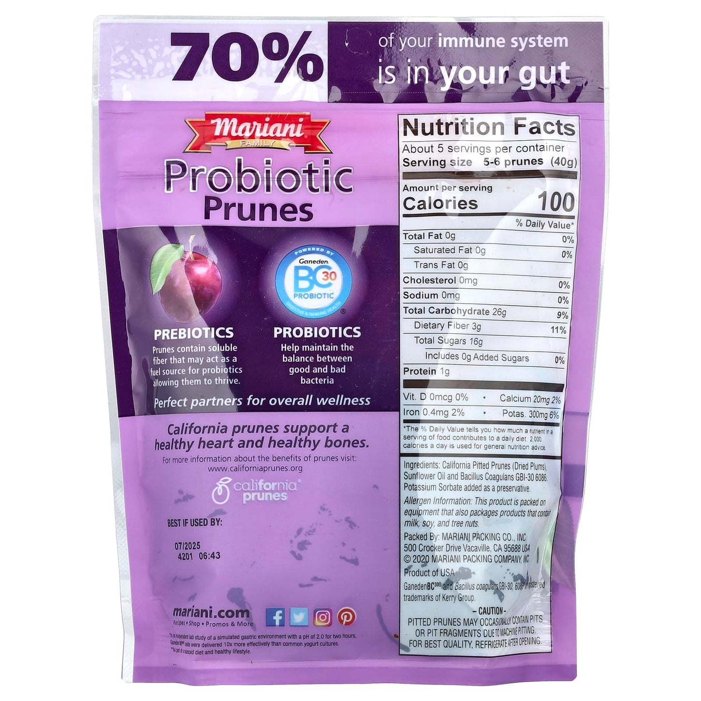 Mariani, Probiotic Prunes, 7 oz (198 g) - Image 2