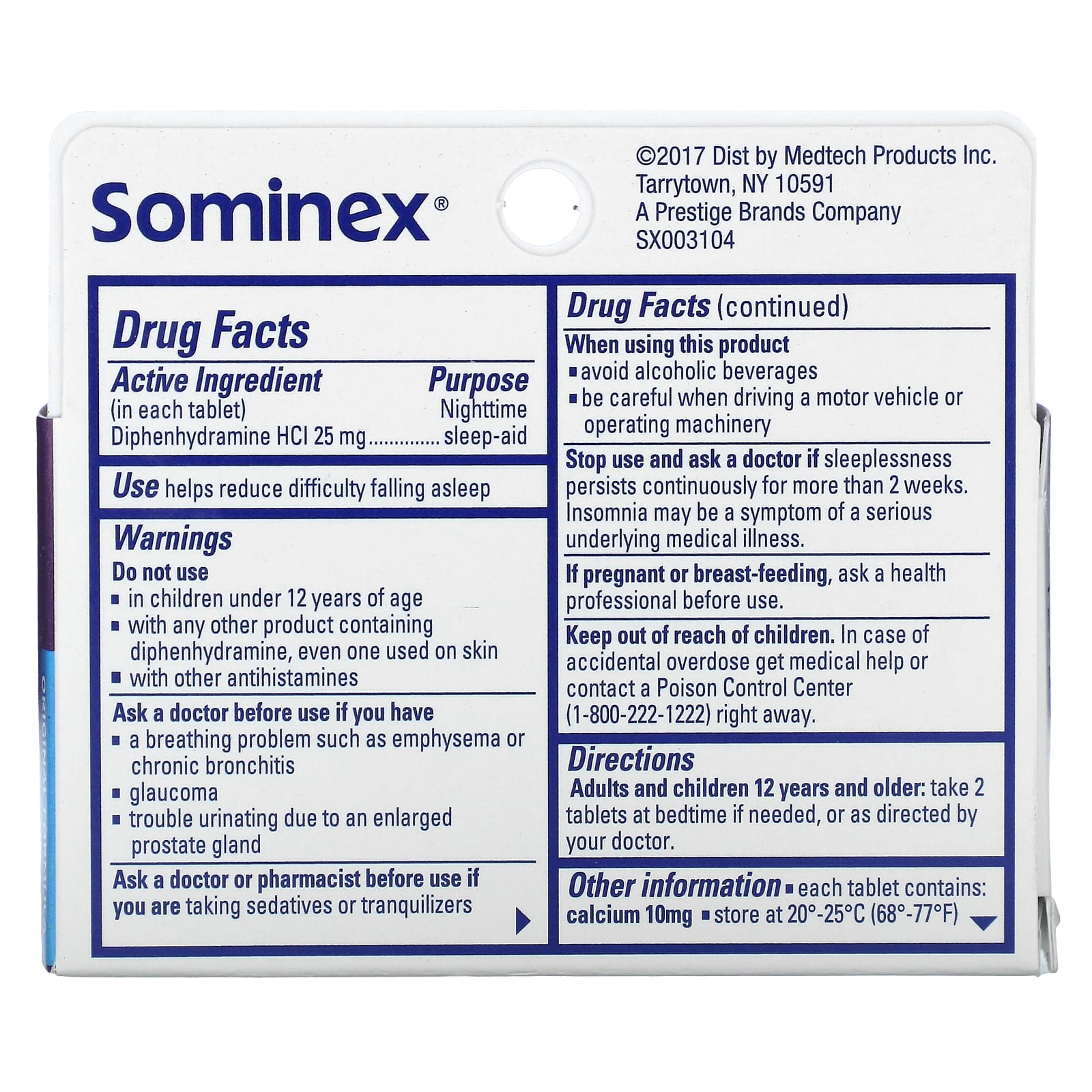 Sominex, Nighttime Sleep-Aid, Original Formula, 32 Tablets - Image 2