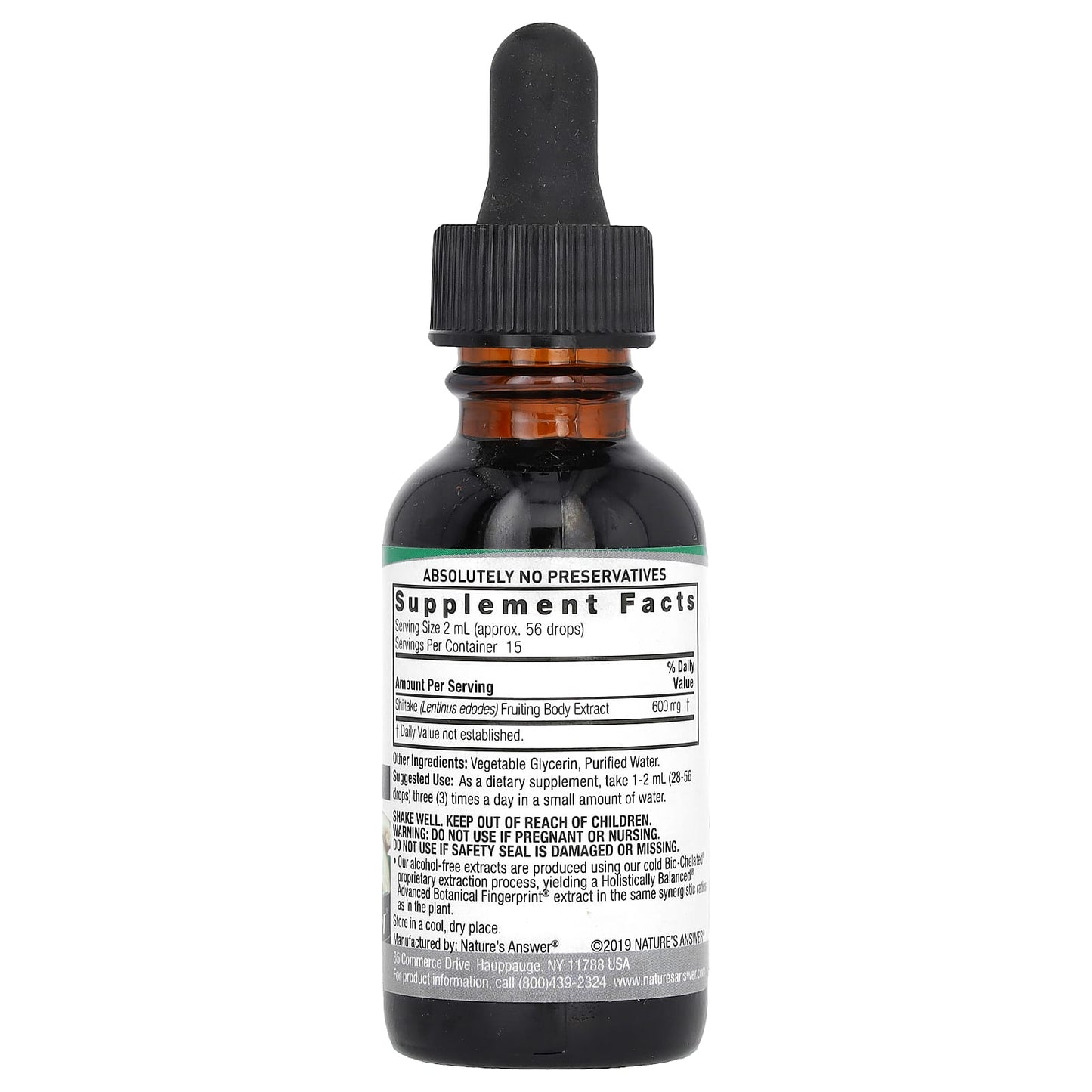 Nature's Answer, Shiitake Extract, Alcohol-Free, 1,350 mg , 1 fl oz (30 ml) - Image 2