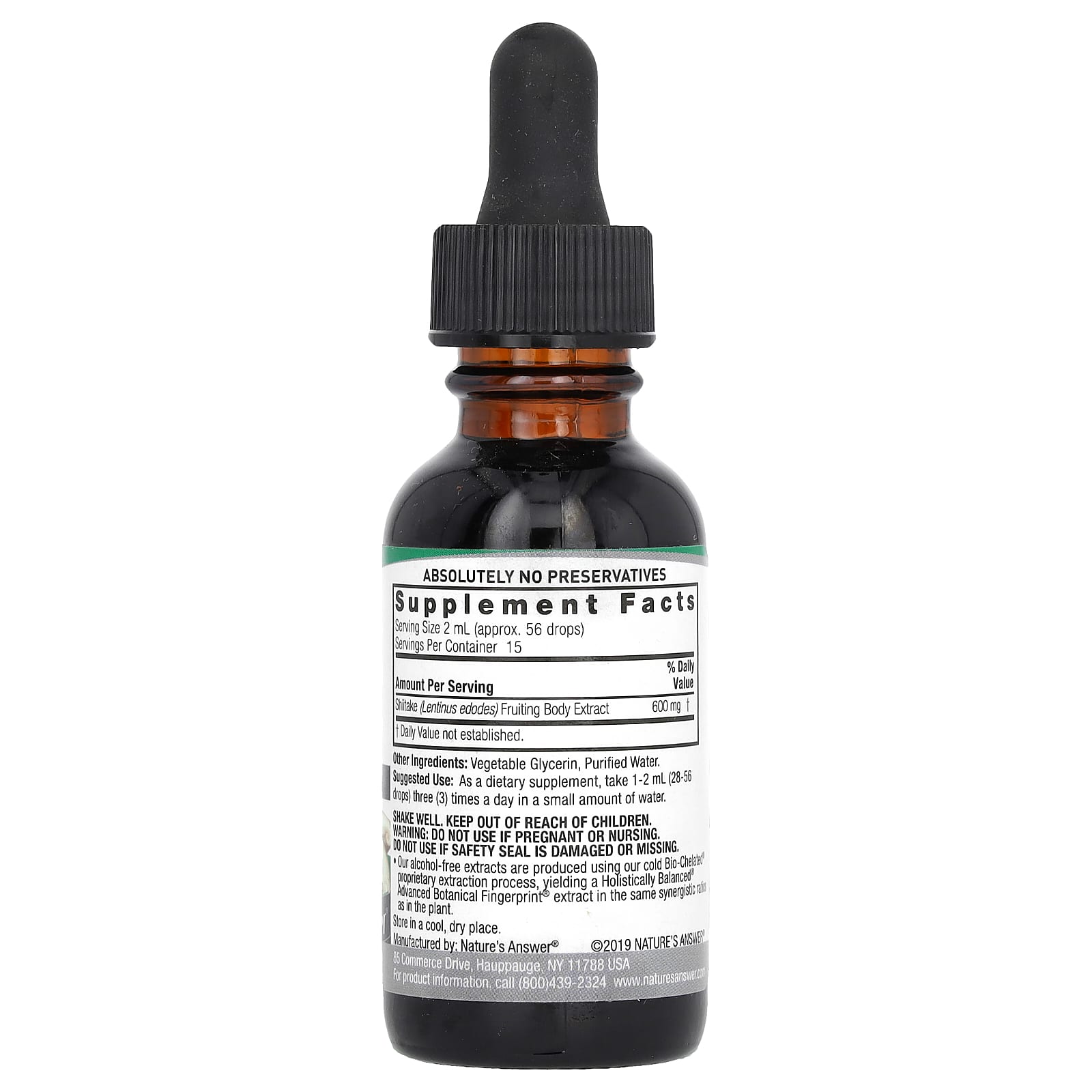 Nature's Answer, Shiitake Extract, Alcohol-Free, 1,350 mg , 1 fl oz (30 ml) - Image 2