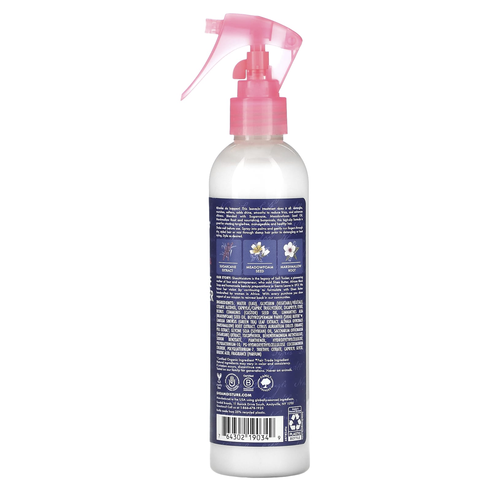 SheaMoisture, Silicon Free Miracle Styler Leave-In Treatment, Sugarcane Extract & Meadowfoam Seed, 8 fl oz (237 ml) - Image 2