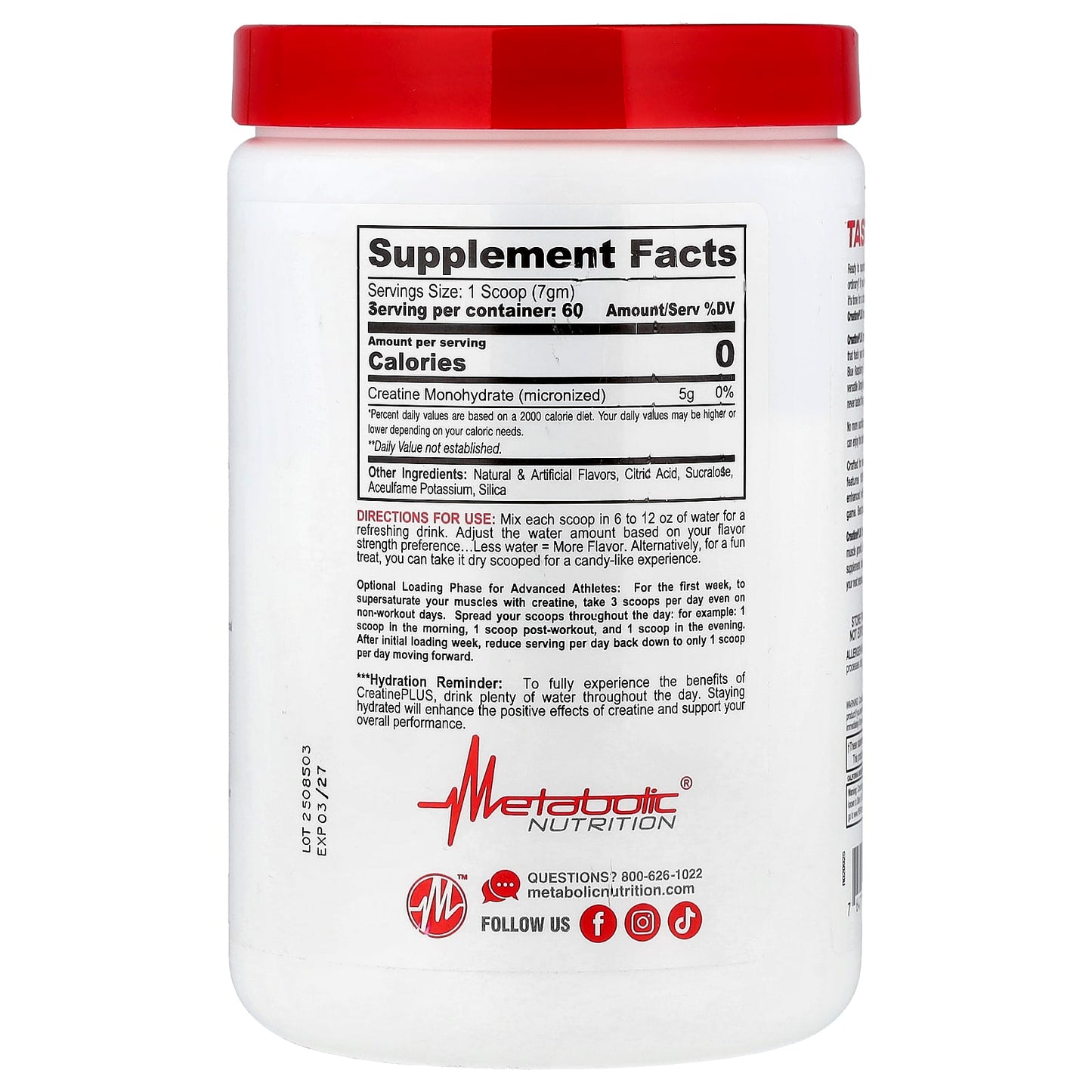 Metabolic Nutrition, Micronized Creatine Plus™, Fruit Punch, 420 g - Image 2