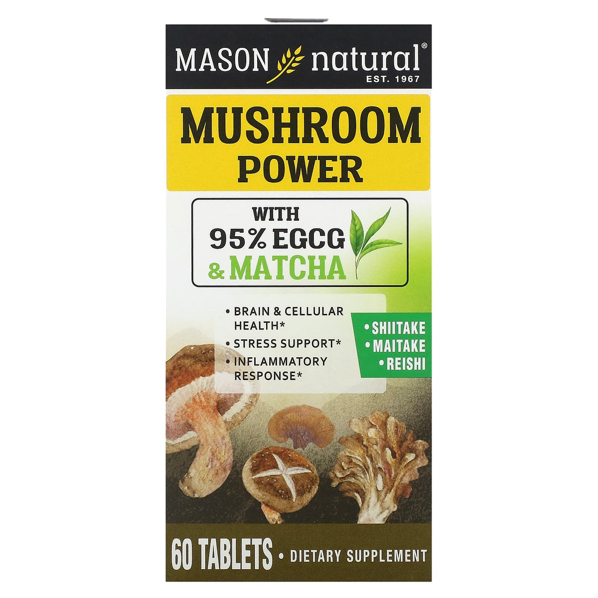 Mason Natural, Mushroom Power, 60 Tablets - Image 1