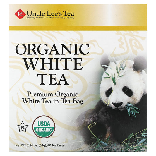 Uncle Lee's Tea, Organic White Tea, 40 Tea Bags, 2.26 oz (64 g) - Image 1