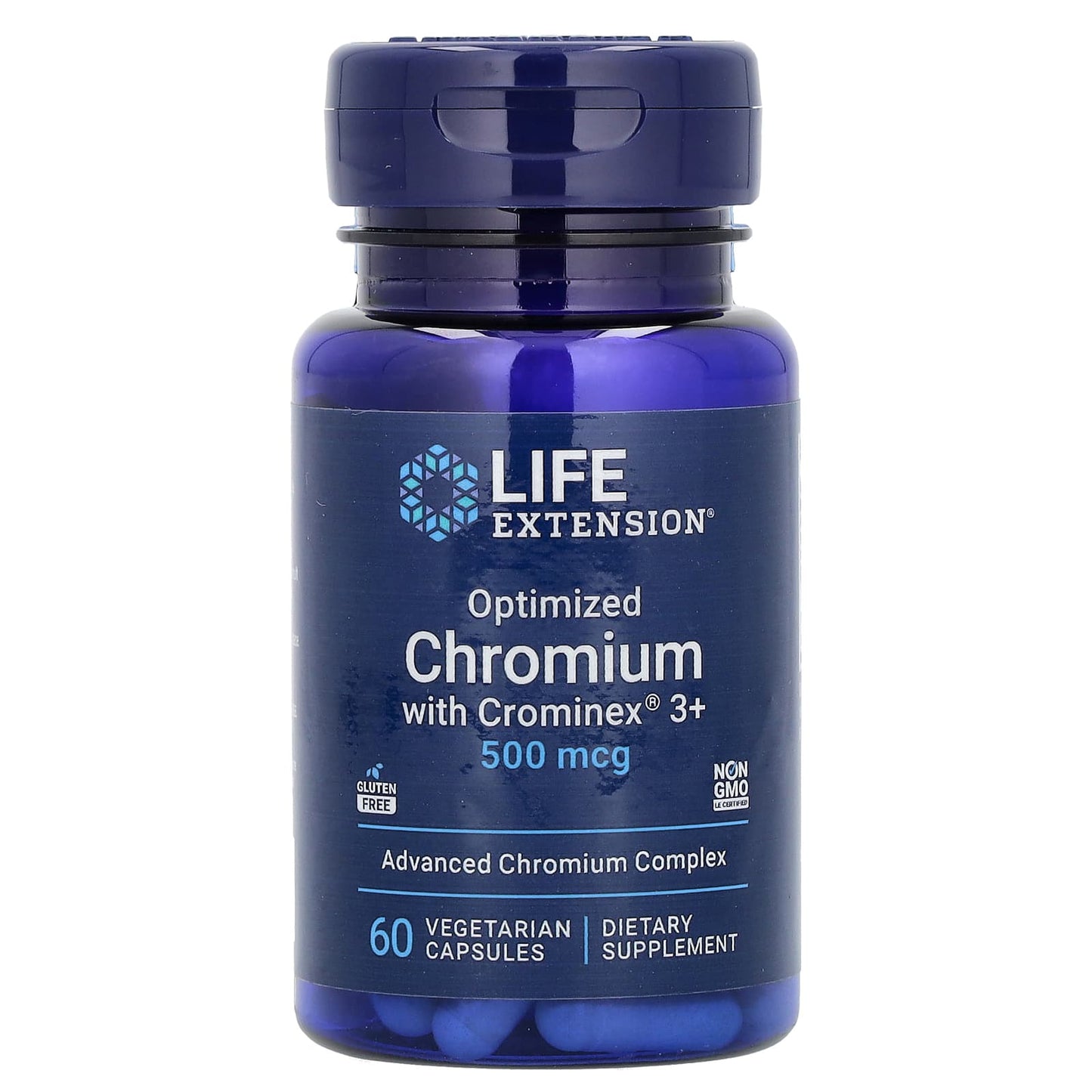 Life Extension, Optimized Chromium with Crominex 3+, 500 mcg, 60 Vegetarian Capsules