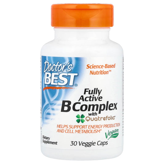 Doctor's Best B Complex with Quatrefolic - 30 Veggie Caps - Image 1