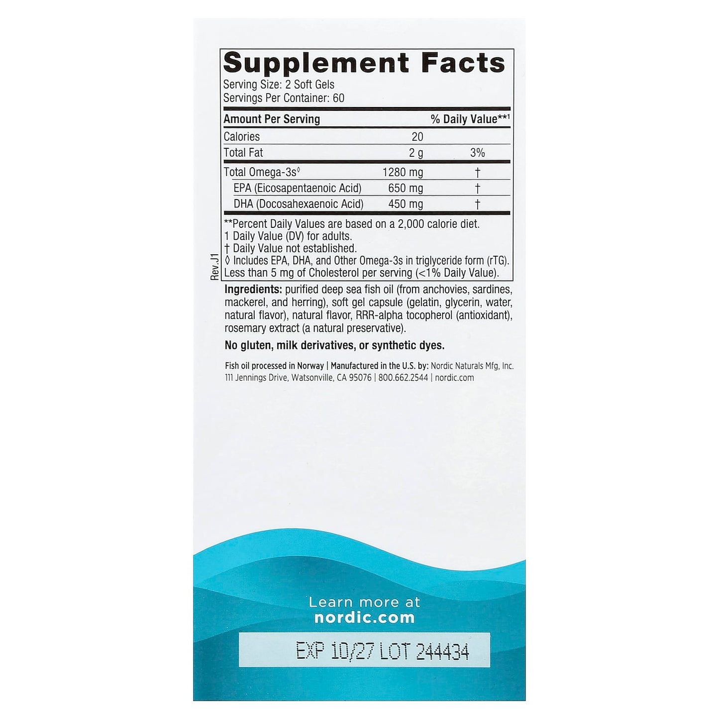 Nordic Naturals, Ultimate Omega®, Lemon, 120 Soft Gels (640 mg per Soft Gel) - Image 2
