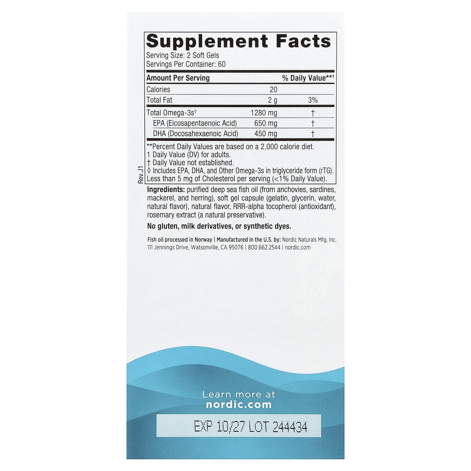 Nordic Naturals, Ultimate Omega®, Lemon, 120 Soft Gels (640 mg per Soft Gel) - Image 2