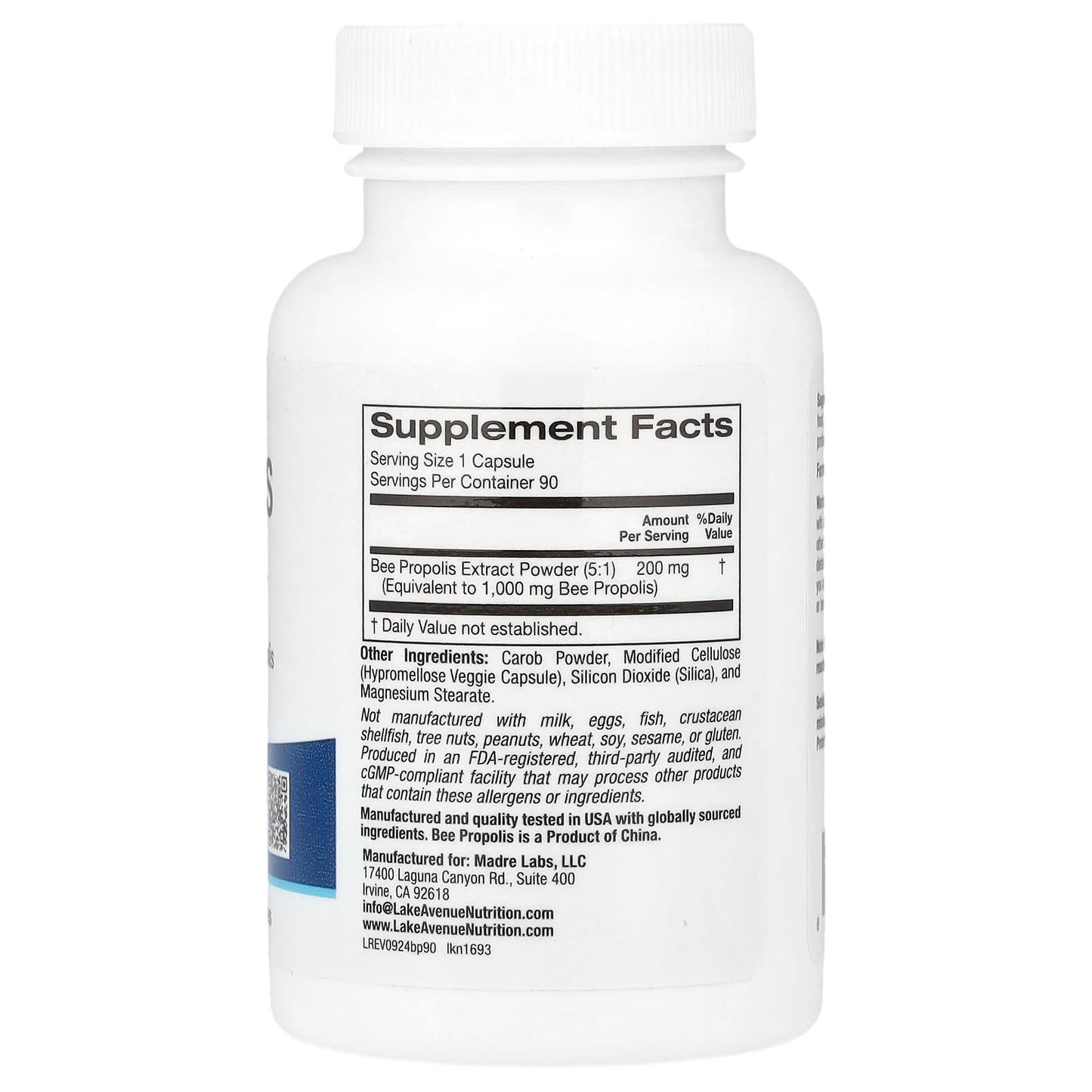 Bee Propolis Supplement by Lake Avenue Nutrition - 1000mg, 90 Capsules - Image 2