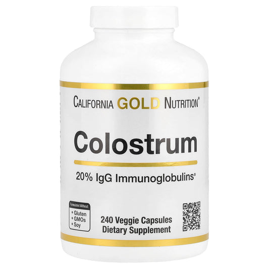 California Gold Nutrition Colostrum with 20% IgG, 240 Veggie Capsules - Image 1