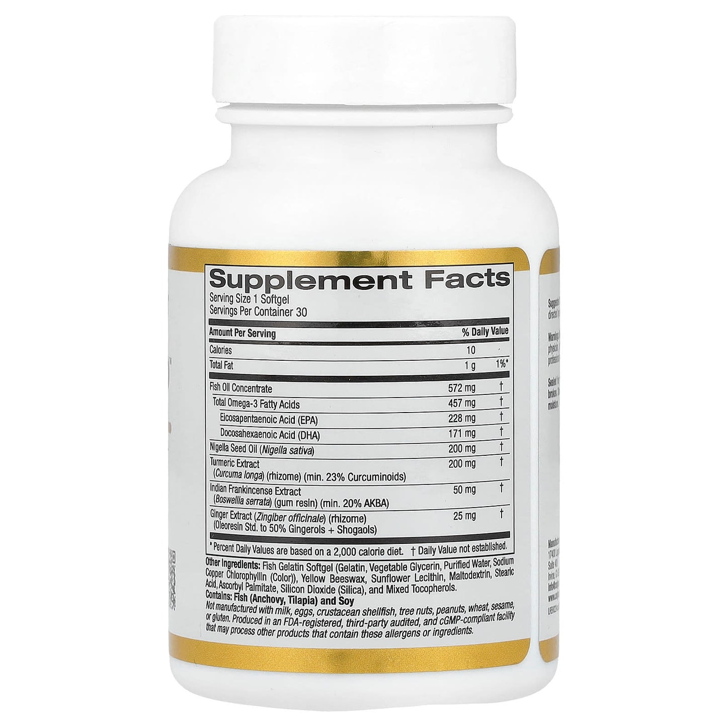 Turmeric Curcumin Support for Joint Mobility - 30 Fish Gelatin Softgels - Image 2