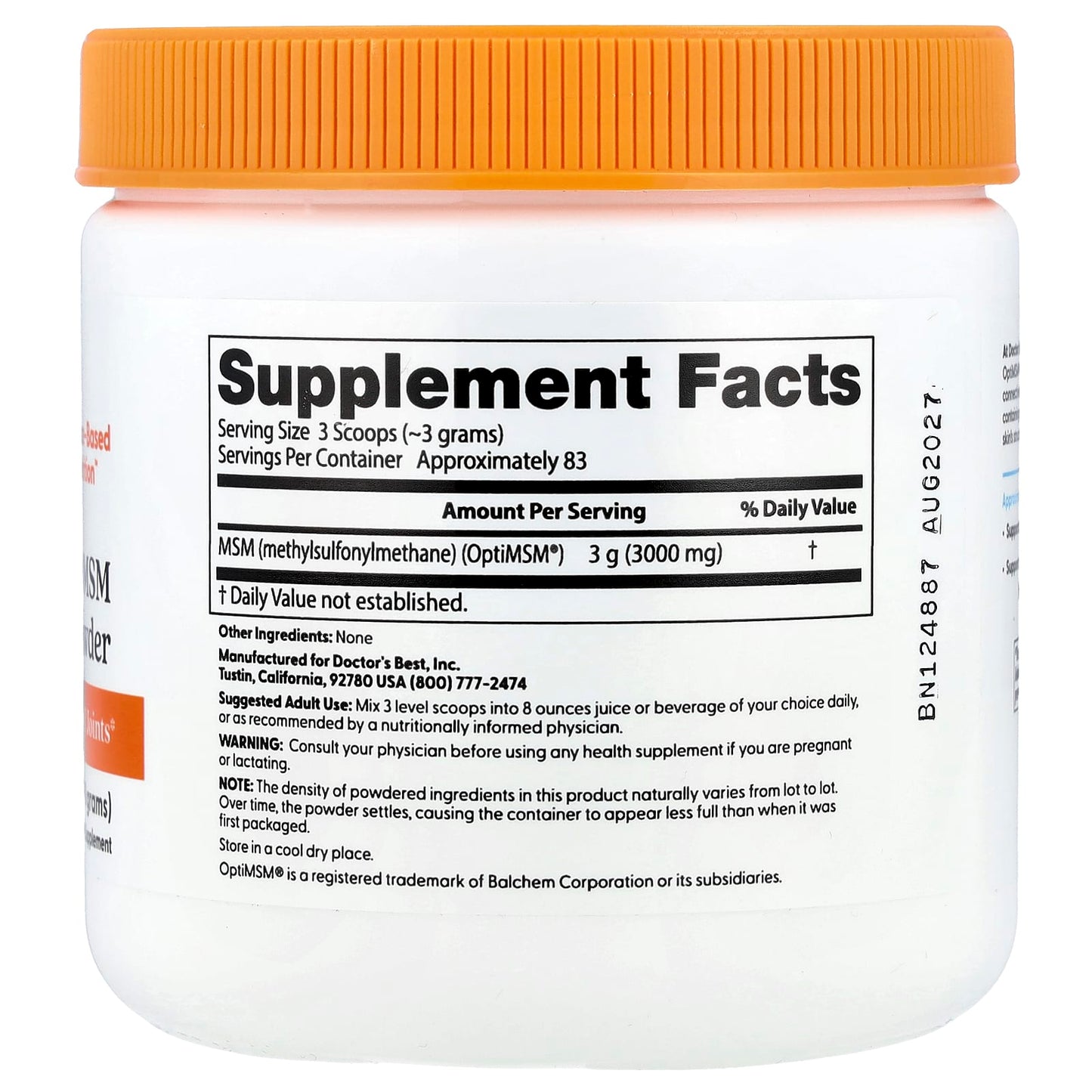 MSM Powder with OptiMSM® for Healthy Skin, Joints & Nails - Image 2