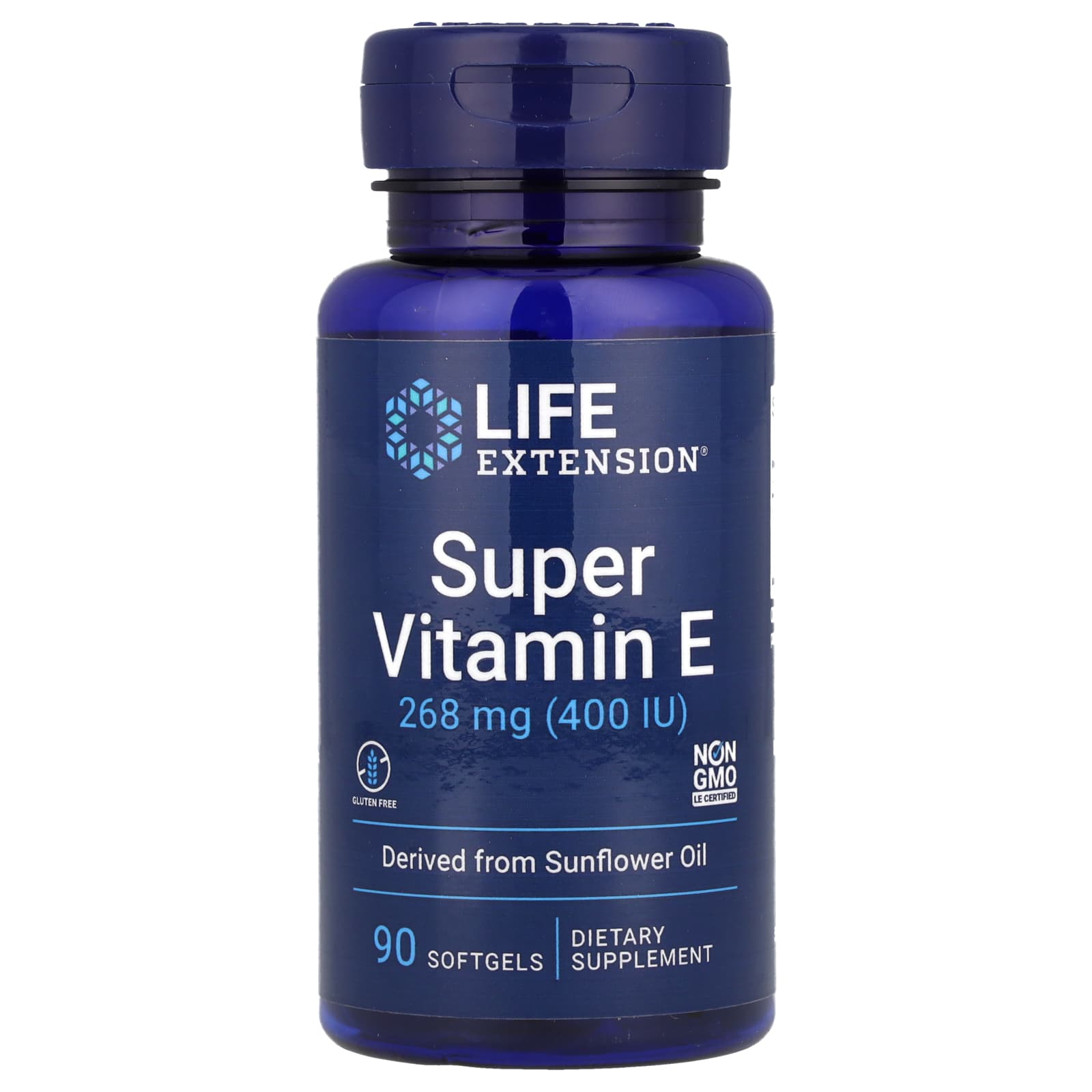 Life Extension, Super Vitamin E, 268 mg (400 IU), 90 Softgels - Image 1