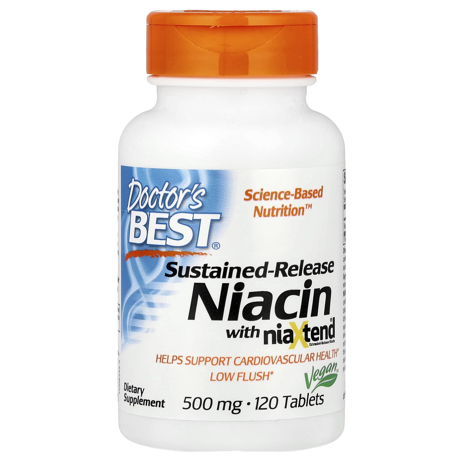Niacin for Heart Health - 500mg, 120 Tablets, Sustained-Release - Image 1