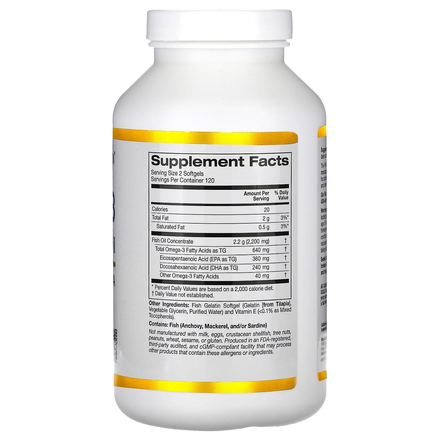 California Gold Nutrition Omega-3 Fish Oil Softgels for Immune Health - Image 2