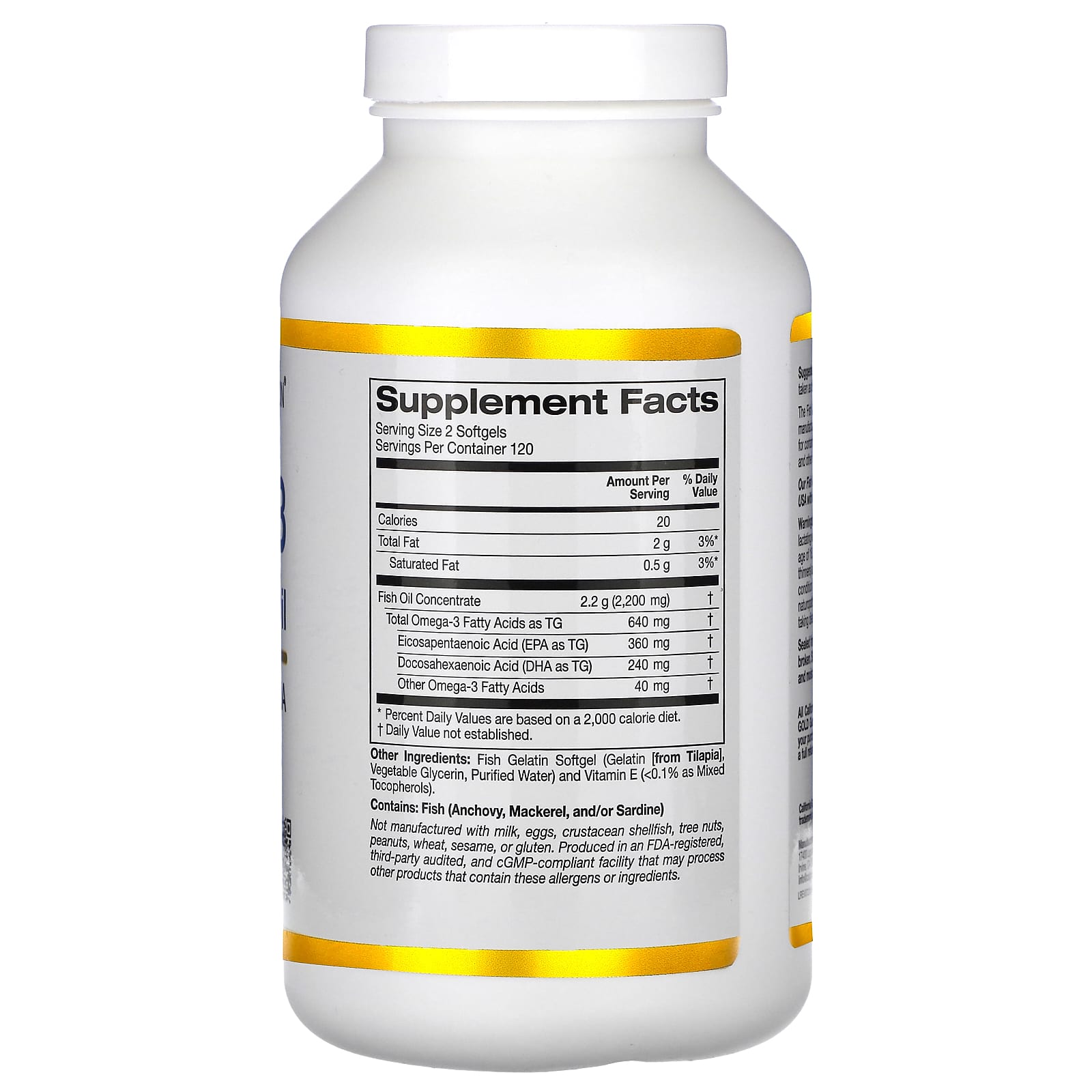 California Gold Nutrition Omega-3 Fish Oil Softgels for Immune Health - Image 2