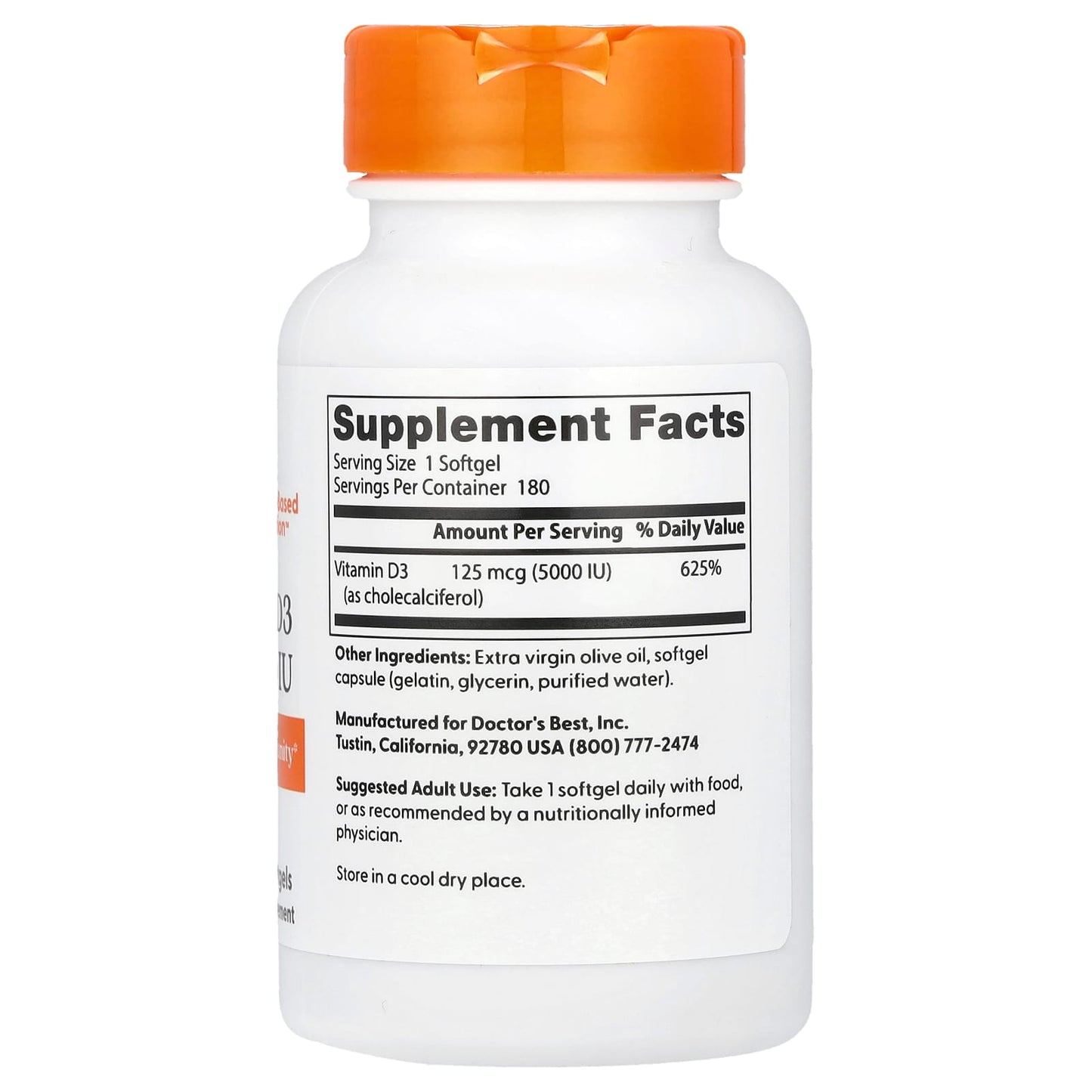 Vitamin D3 5000 IU Supplement - Supports Heart & Bone Health - Image 2