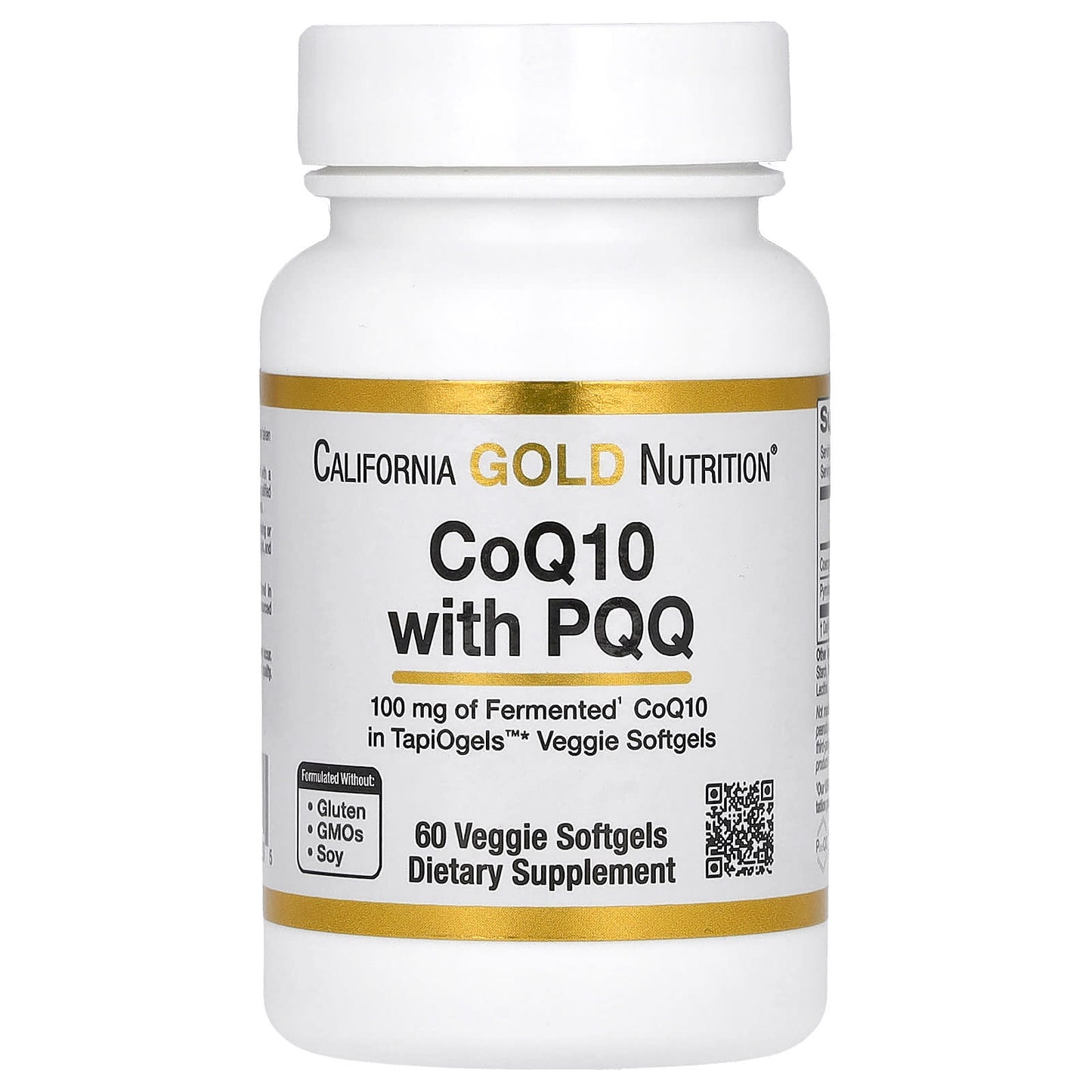 California Gold Nutrition CoQ10 with PQQ 100mg 60 Veggie Softgels - Image 1