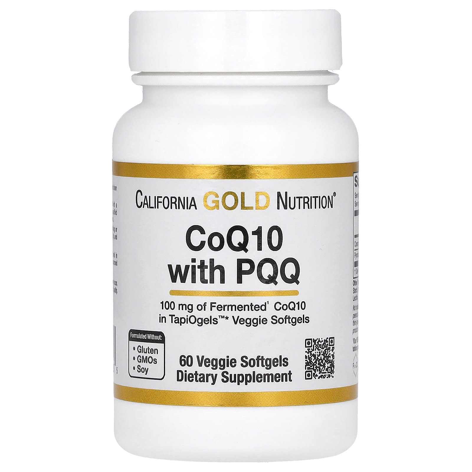 California Gold Nutrition CoQ10 with PQQ 100mg 60 Veggie Softgels - Image 1