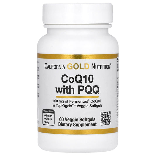 California Gold Nutrition CoQ10 with PQQ 100mg 60 Veggie Softgels - Image 1