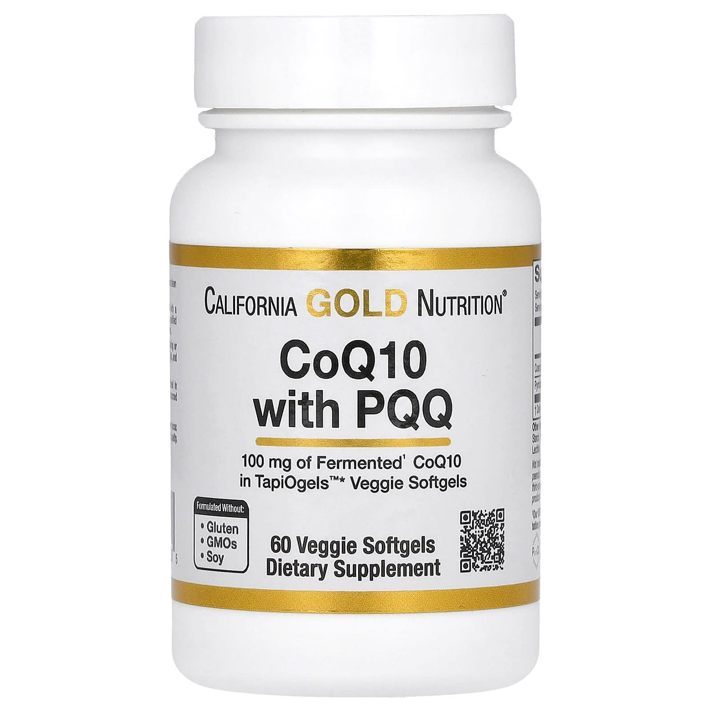 California Gold Nutrition CoQ10 with PQQ 100mg 60 Veggie Softgels - Image 1