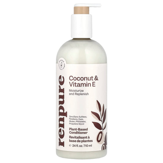 Renpure, Plant-Based Conditioner, Coconut & Vitamin E , 24 fl oz (710 ml) - Image 1