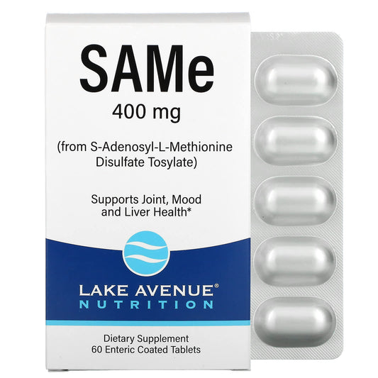 SAMe 400mg, 60 Enteric Coated Tablets by Lake Avenue Nutrition - Image 1