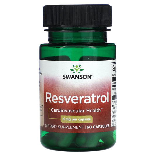 Swanson, Resveratrol, 5 mg , 60 Capsules - Image 1