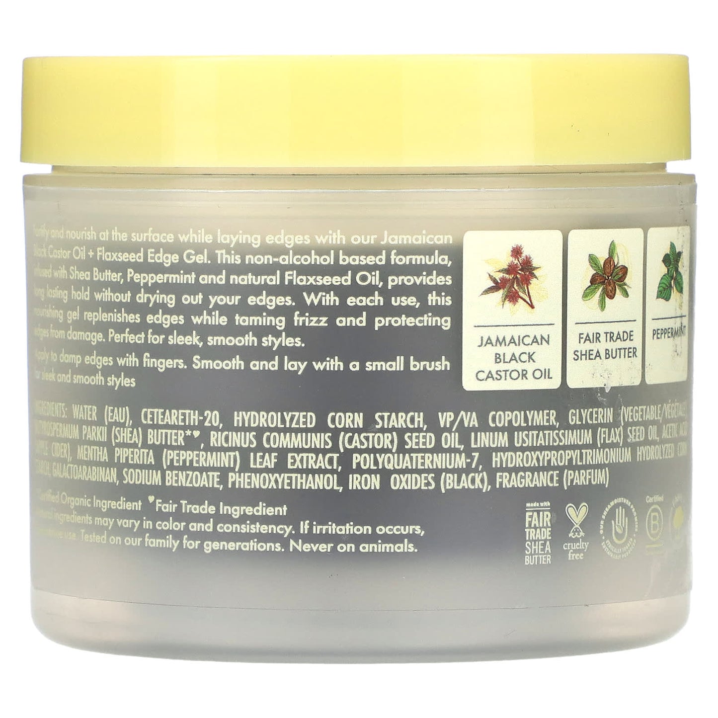SheaMoisture, Jamaican Black Castor Oil + Flaxseed, Fortifying Edge Gel, 3.5 oz (99 g) - Image 2