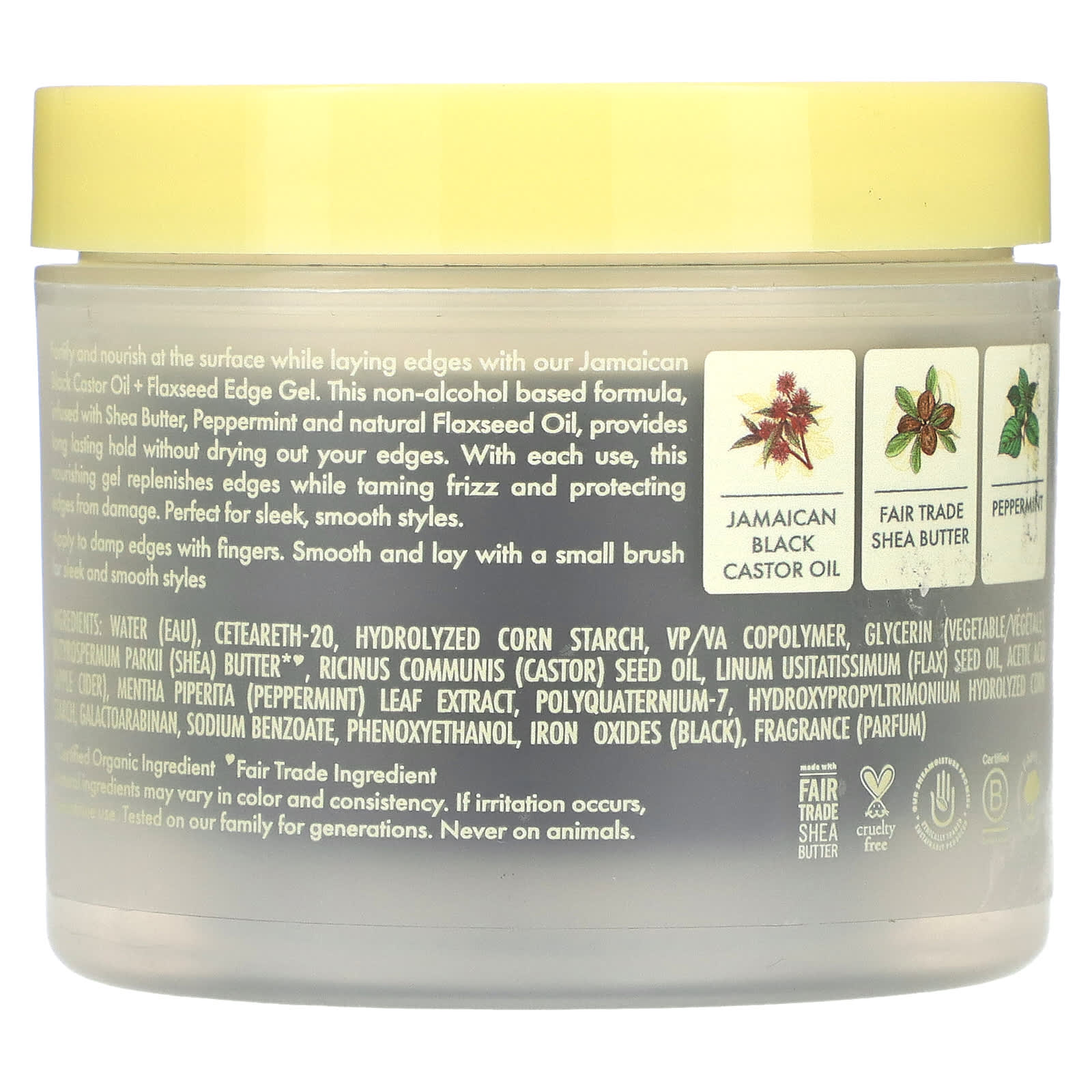 SheaMoisture, Jamaican Black Castor Oil + Flaxseed, Fortifying Edge Gel, 3.5 oz (99 g) - Image 2