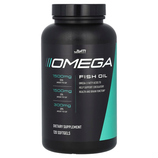 Support Heart Health with Omega-3 Rich JYM Omega Fish Oil (120 Softgels) - Image 1