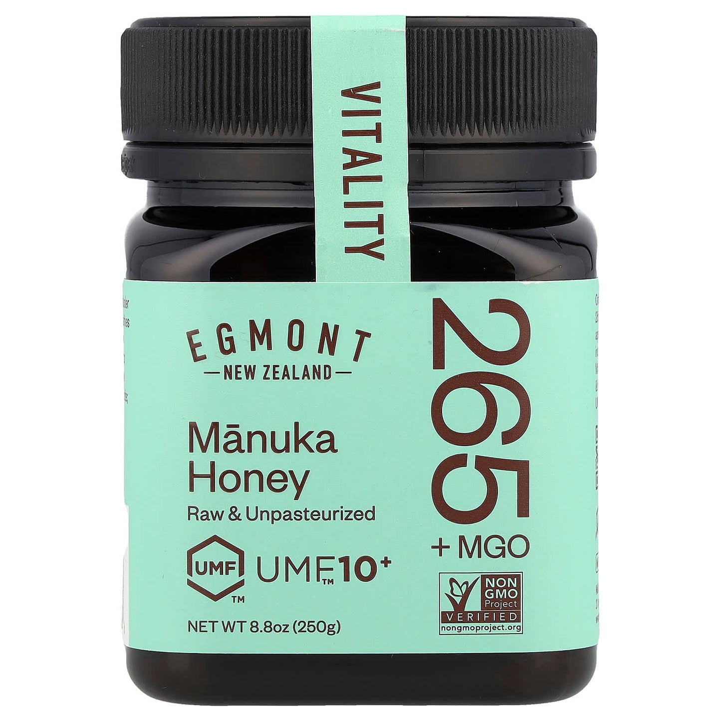Egmont Manuka Honey, UMF 10+ & MGO 265+, Raw & Unpasteurized, 250g - Image 1