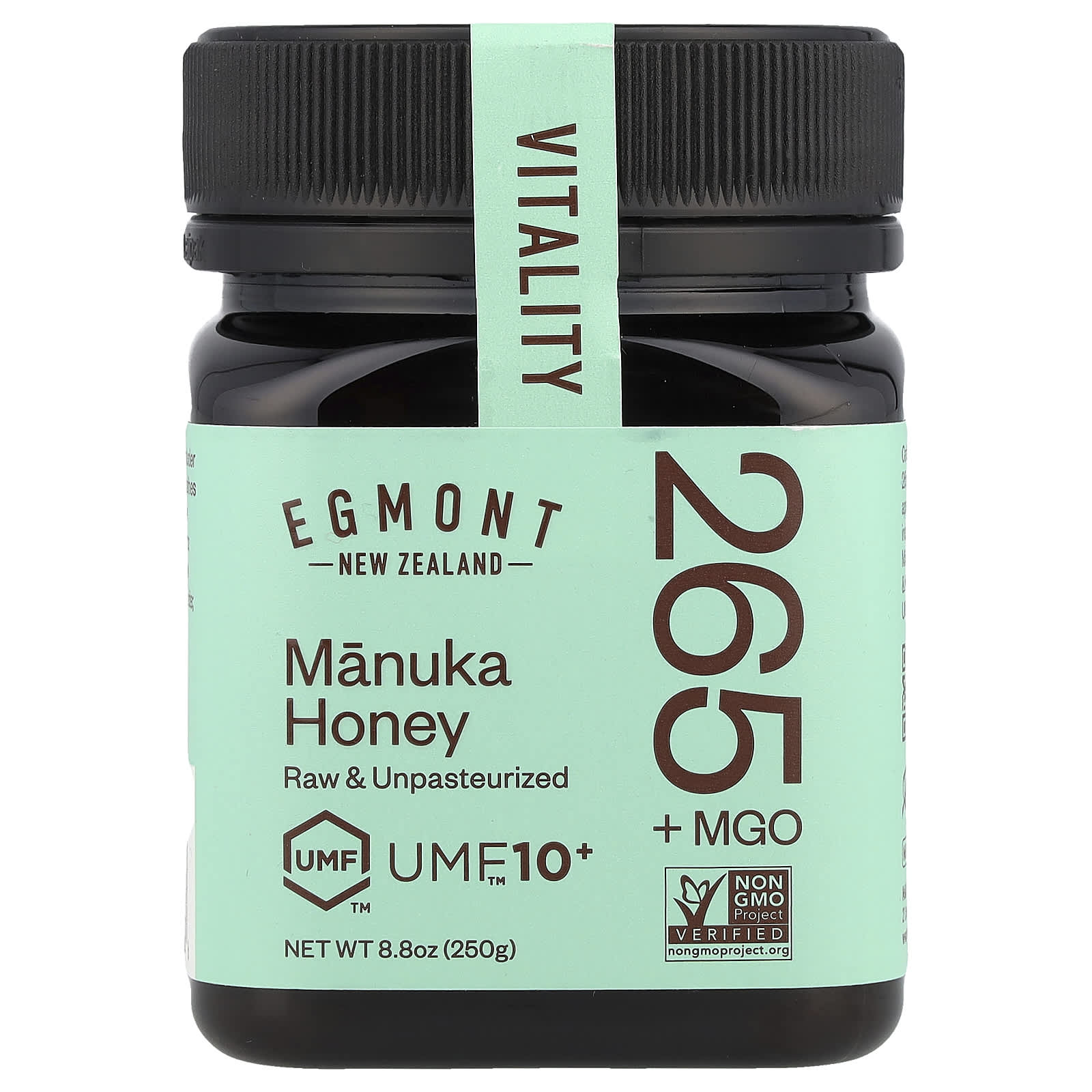 Egmont Manuka Honey, UMF 10+ & MGO 265+, Raw & Unpasteurized, 250g - Image 1