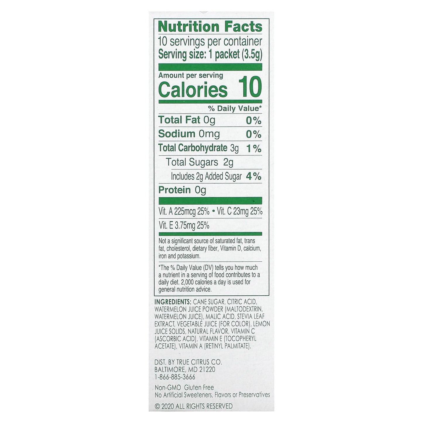 True Citrus, Kids, True Lemon, Wild Watermelon, 10 Packets, 0.12 oz (3.5 g) Each - Image 2