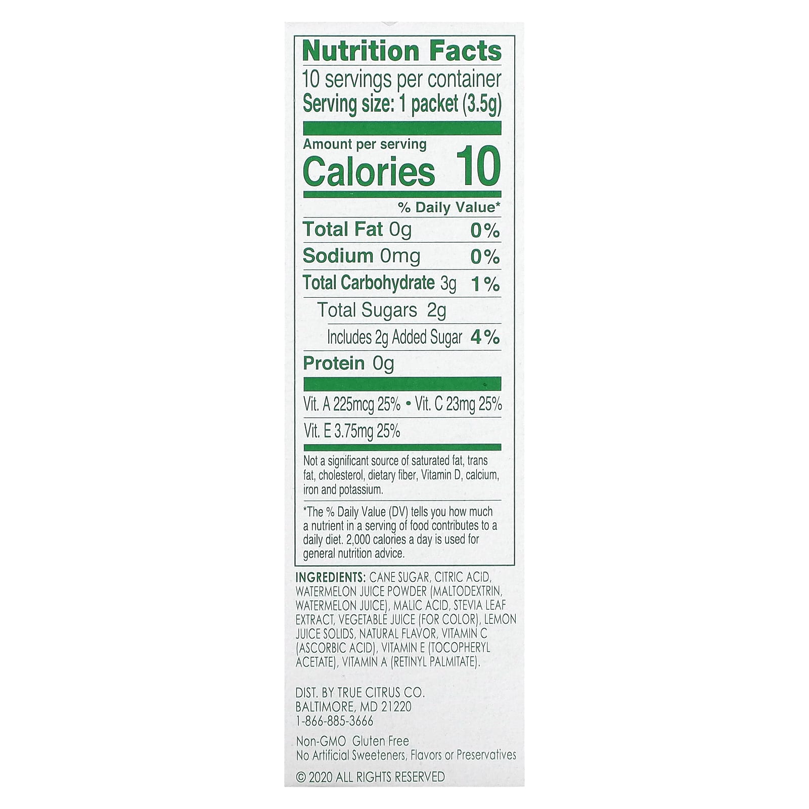 True Citrus, Kids, True Lemon, Wild Watermelon, 10 Packets, 0.12 oz (3.5 g) Each - Image 2