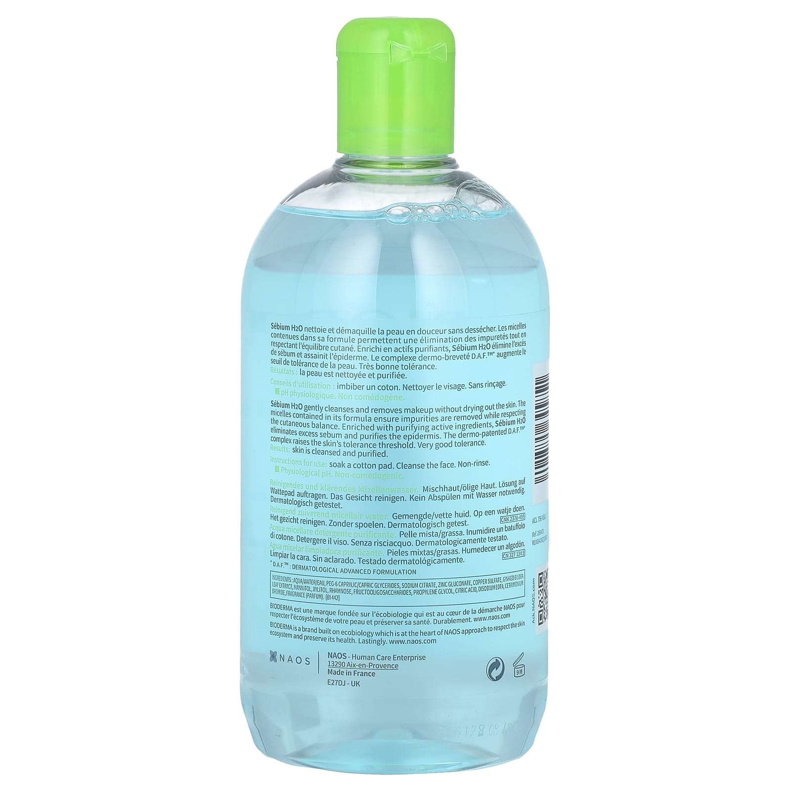 Bioderma Sebium H2O Purifying Micellar Water for Combination & Oily Skin, 16.9 fl oz - Image 2