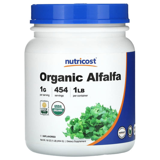 Nutricost, Organic Alfalfa Powder, Unflavored, 16 oz (454 g) - Image 1
